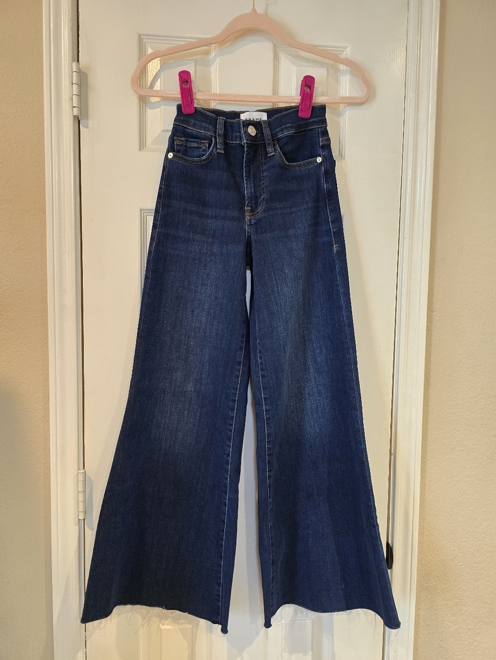 $268 Frame Denim le Palazzo Crop Wide Leg Jeans Size 24 - Picture 3 of 8